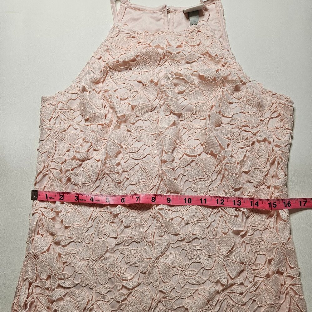 Cottagecore Pastel Pink Mini Scalloped Lace Halter Dress, A New Day™, XS, NWT - Picture 6 of 9
